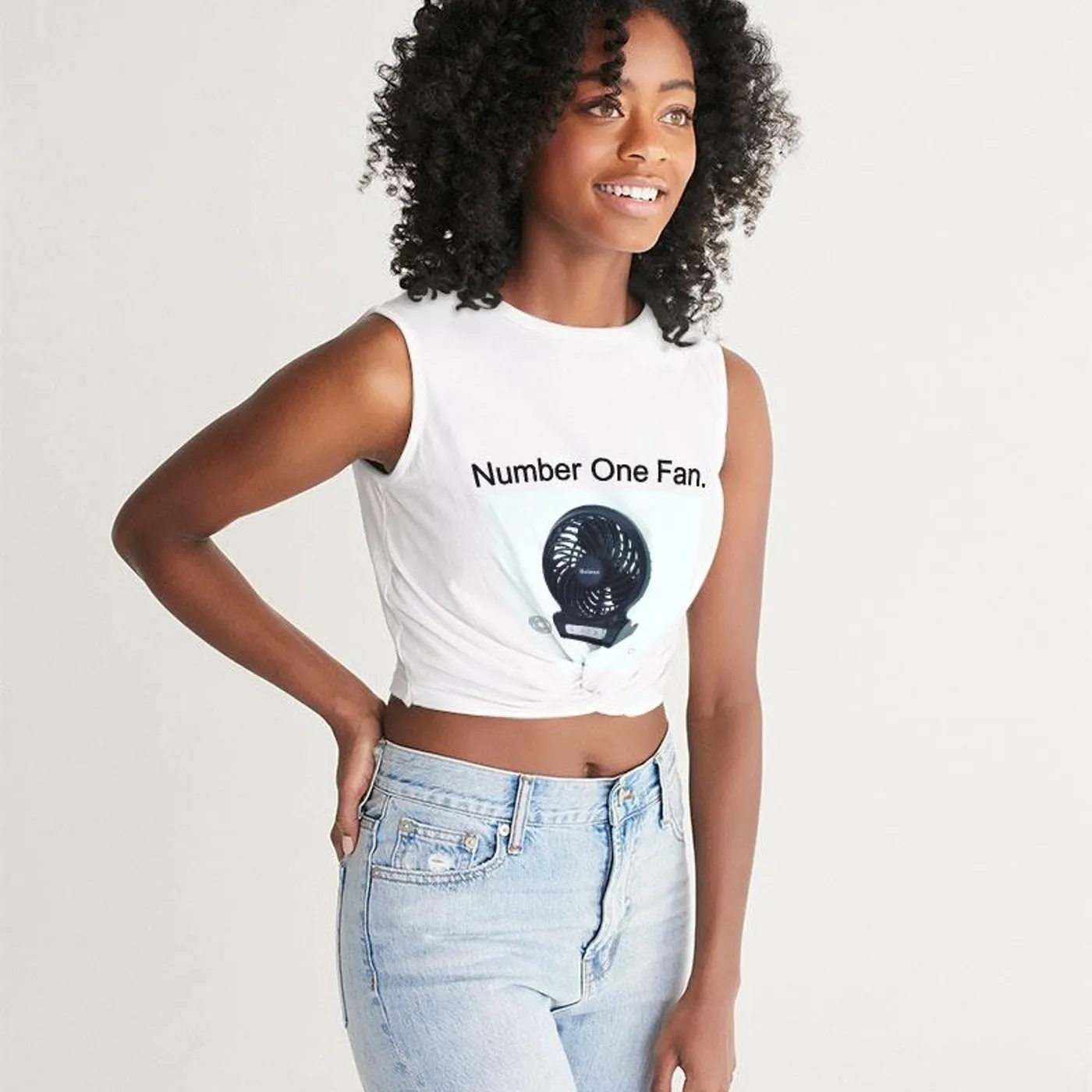 TFMOM Number One Fan! Women's Twist-Front Tank