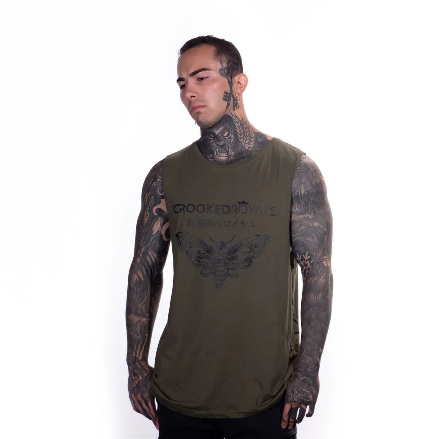 Crooked Royals Death Moth Singlet (Green)