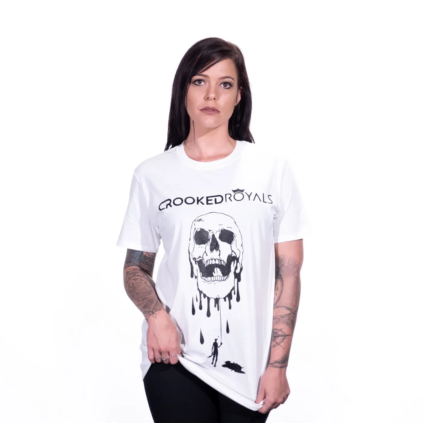 Crooked Royals Skull Tee (White)