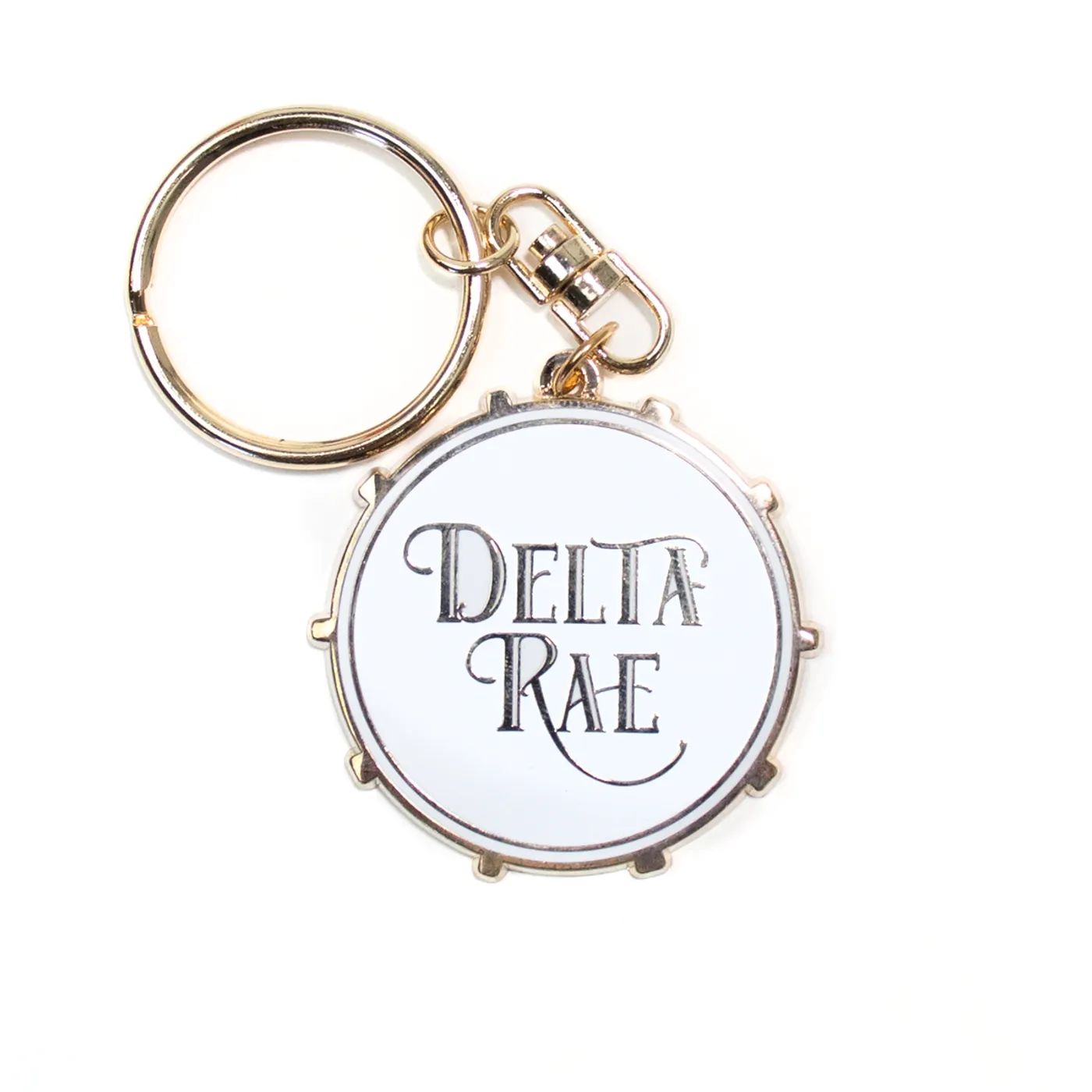 Delta Rae White Drum Keychain