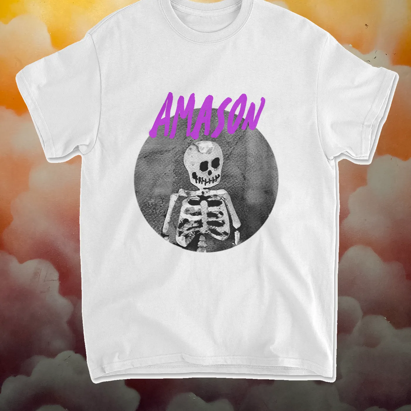 Amason T-shirt Skelett vit