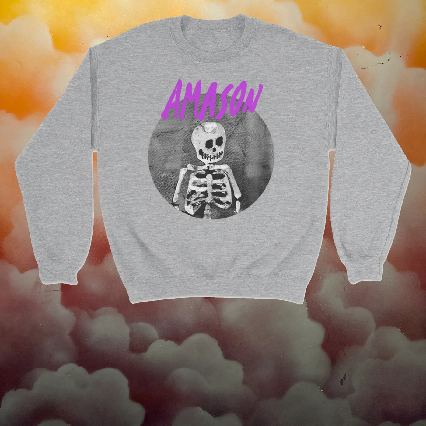 Amason Sweatshirt Skelett grå