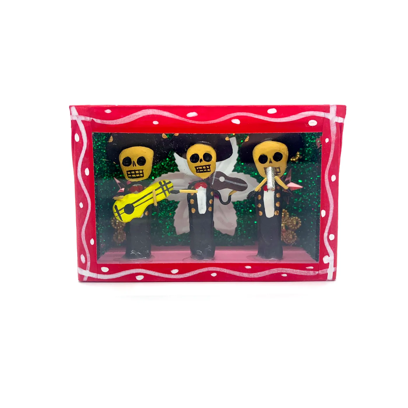 Mariachi Nuevo Tecalitlán Handmade Window Shadow Box Nicho  - Tres Mariachis