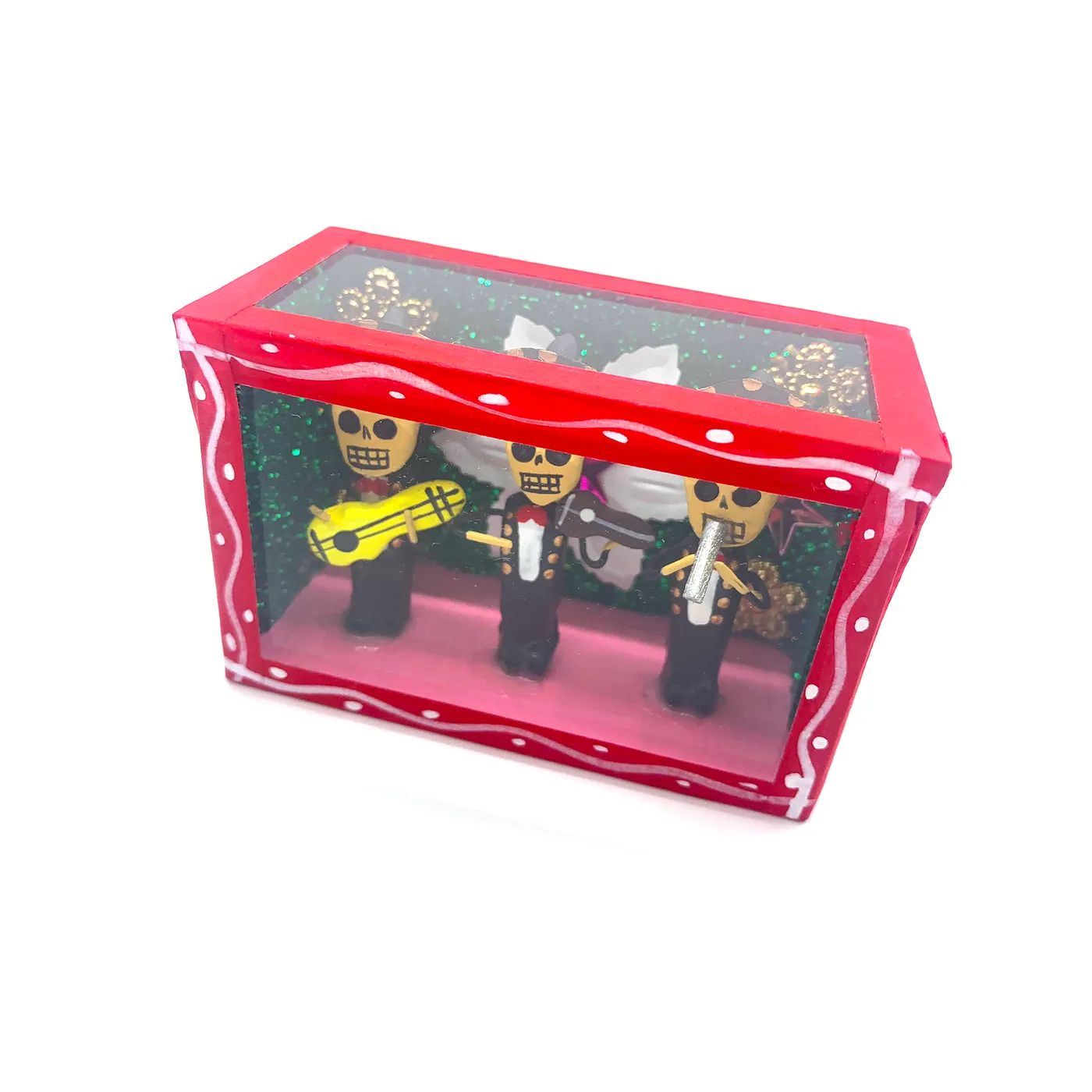 Mariachi Nuevo Tecalitlán Handmade Window Shadow Box Nicho  - Tres Mariachis