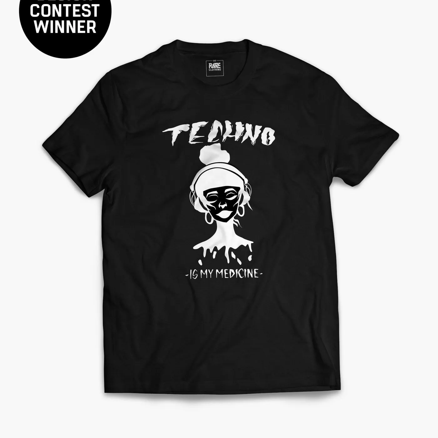 Rave Clothing Techno Is My Medicine Ladies T-Shirt in schwarz