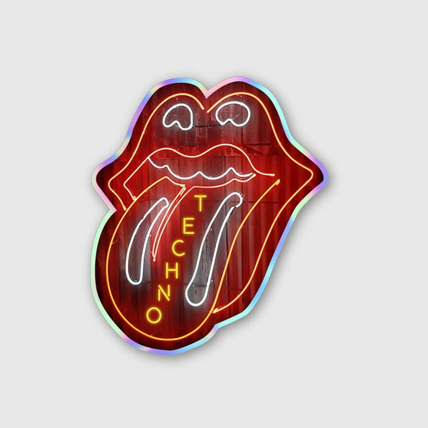 Rave Clothing Techno Zunge Holographic Sticker