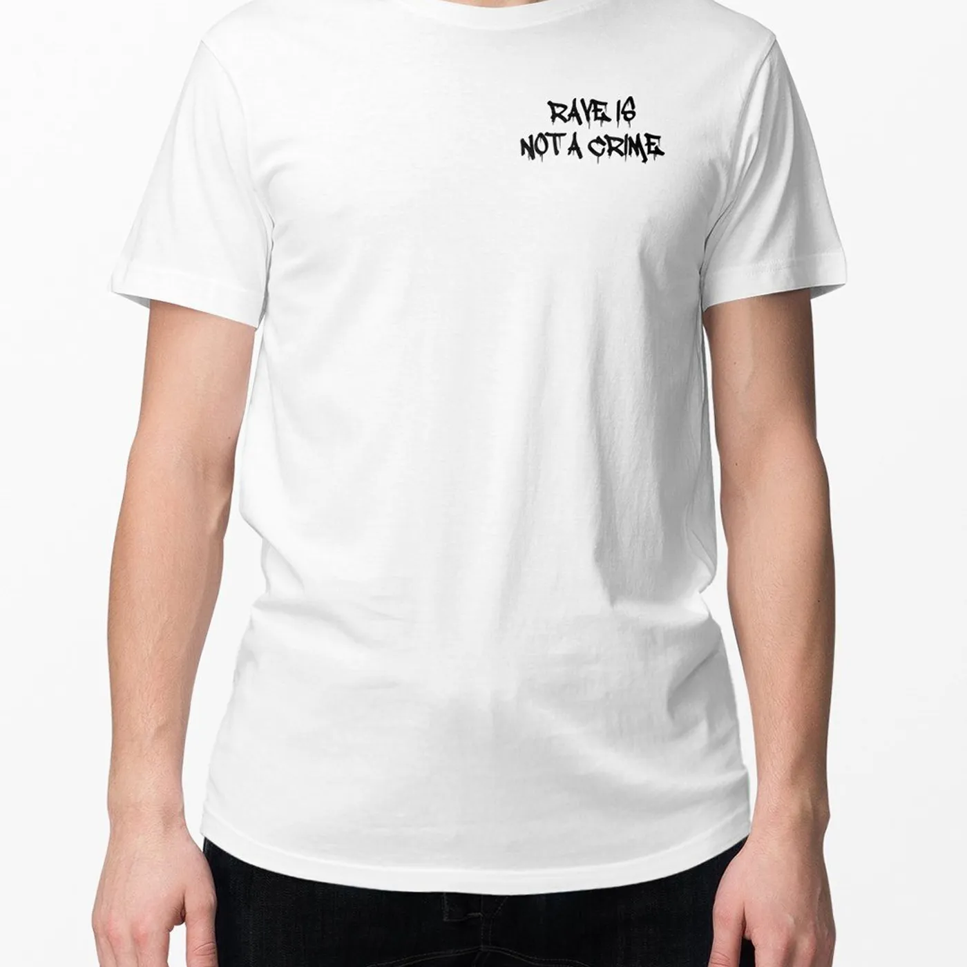 Rave Clothing Rave Is Not A Crime T-Shirt in weiß