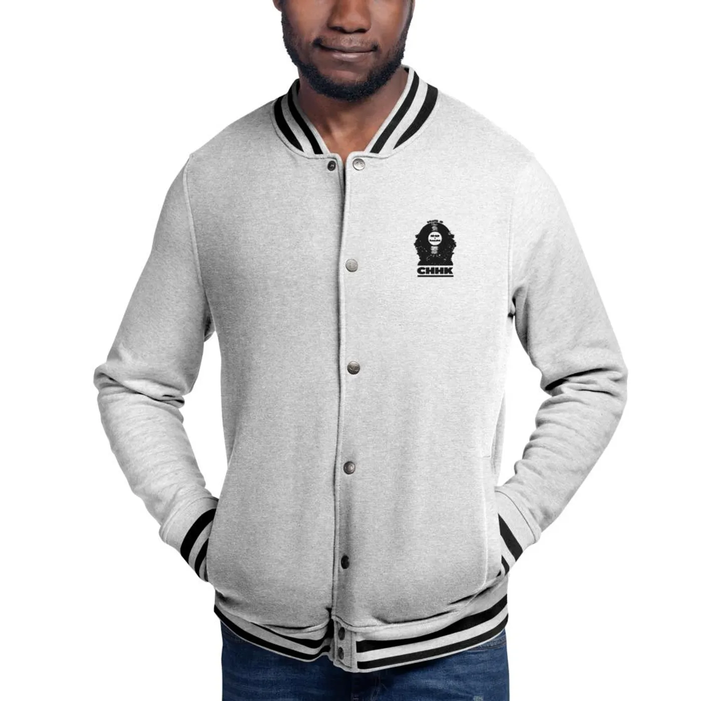 CHHK Embroidered Classic Bi Plate Logo Champion Bomber Jacket