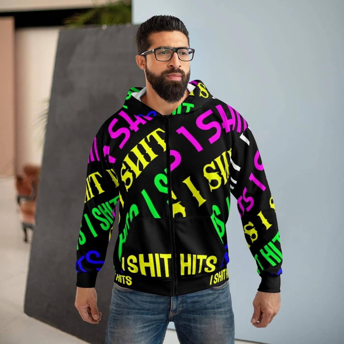 Coke Beats World I SHIT HITS Unisex Zip Hoodie