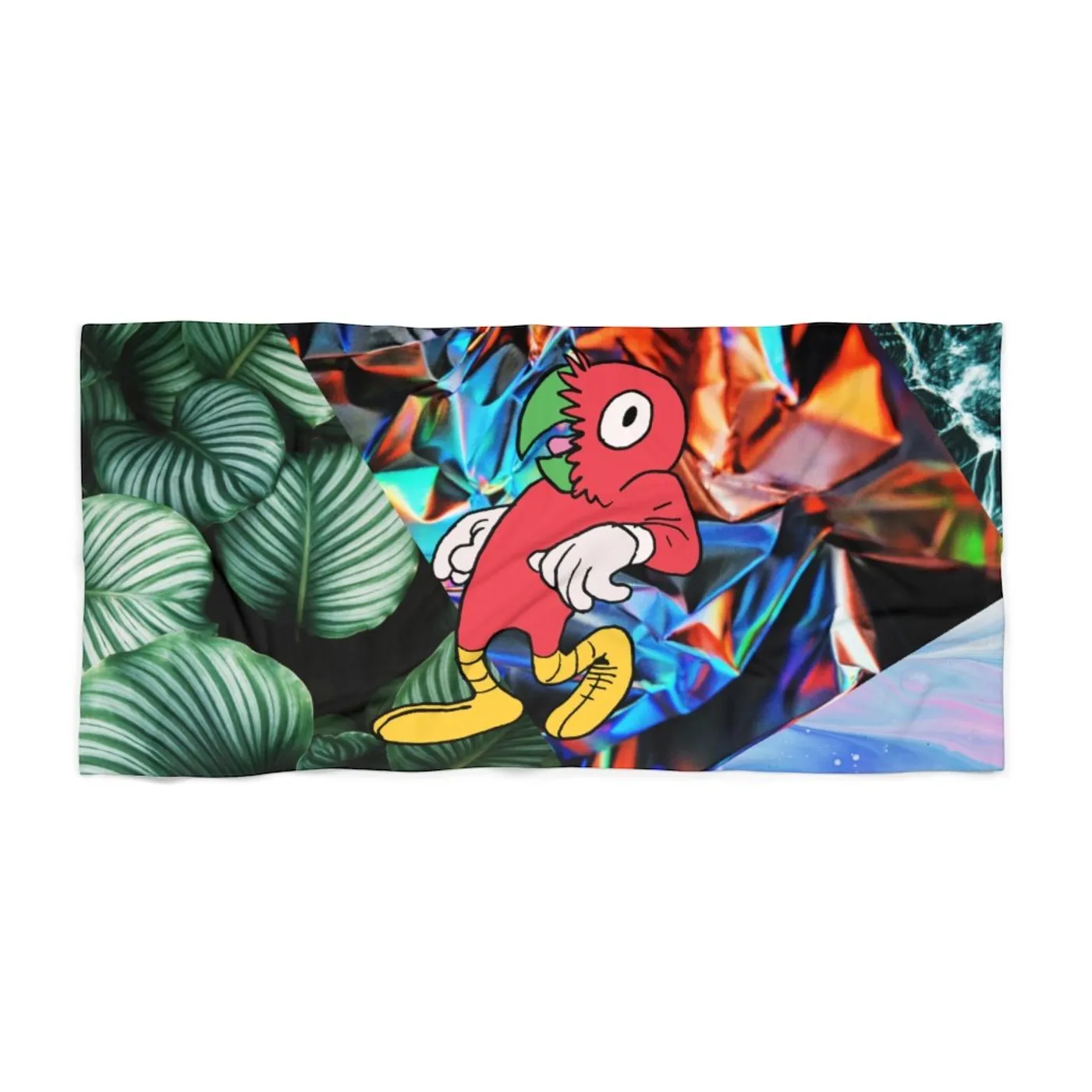 Eddie Island Beach Towel - Red Bird Collage