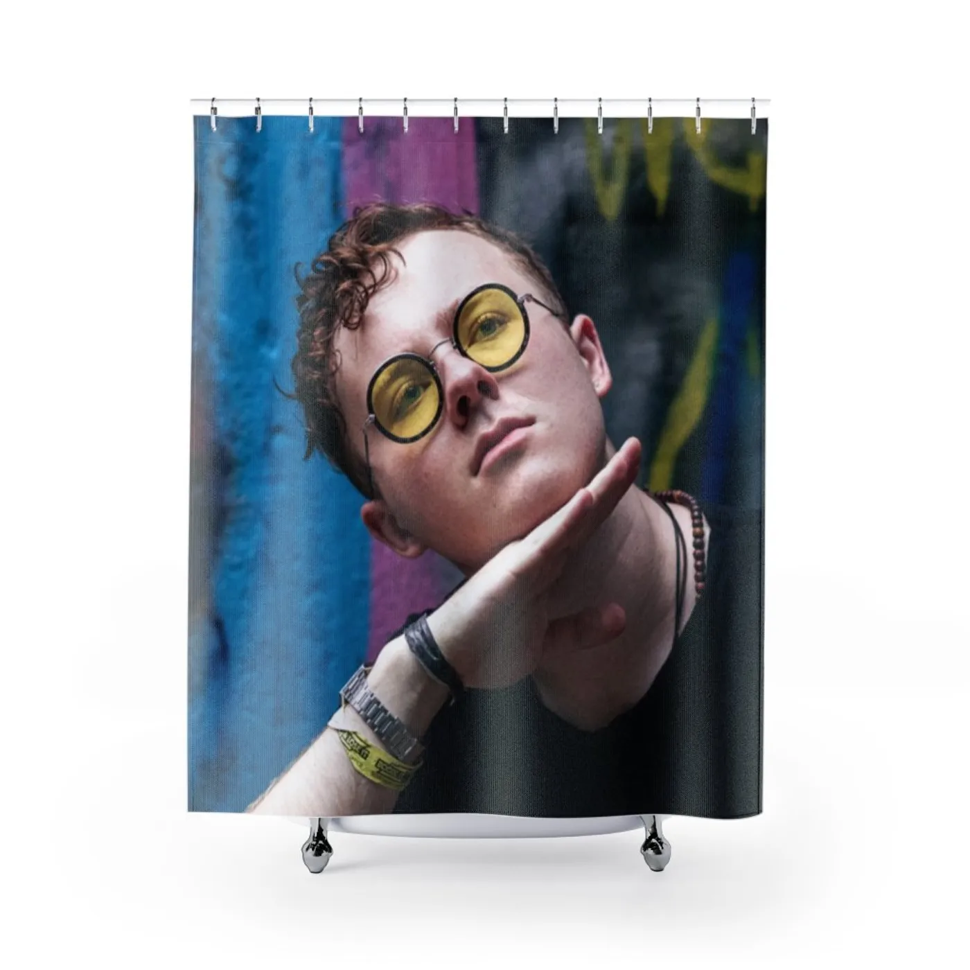 Eddie Island Shower Curtain - Purple Portrait