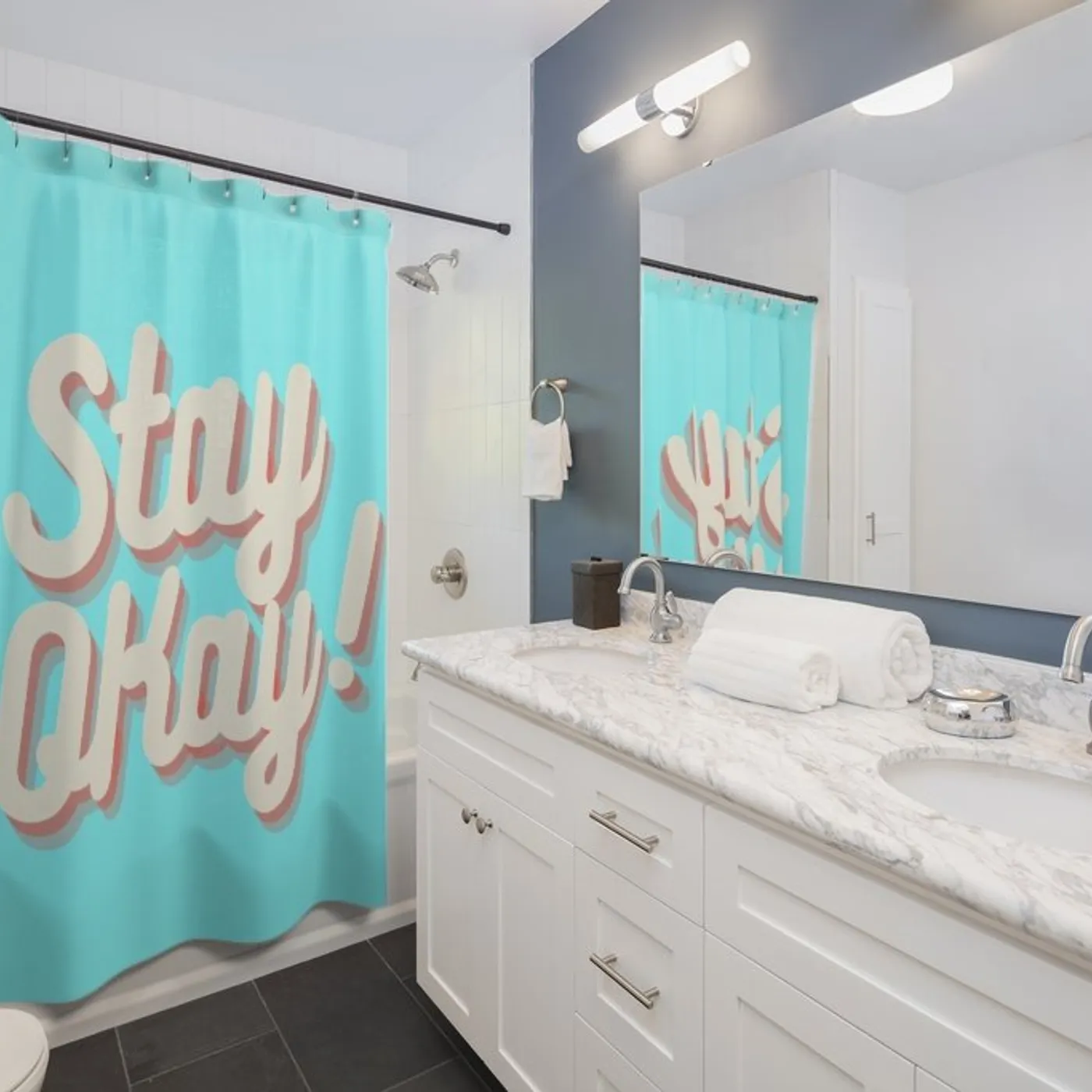 Eddie Island Shower Curtain - Stay Okay!