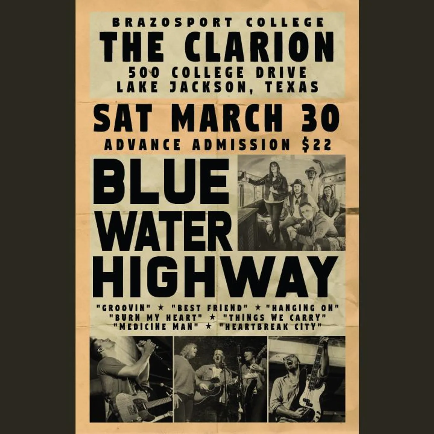 Blue Water Highway The Clarion Poster - 03/30/19
