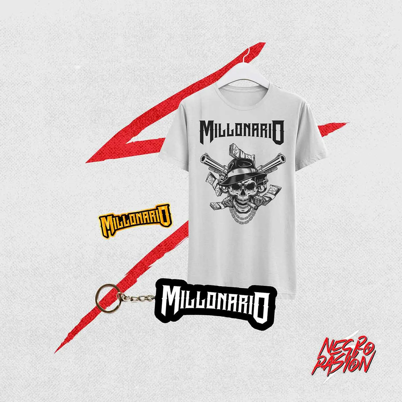 Combo - Millonario - Camiseta + Llavero + Pin
