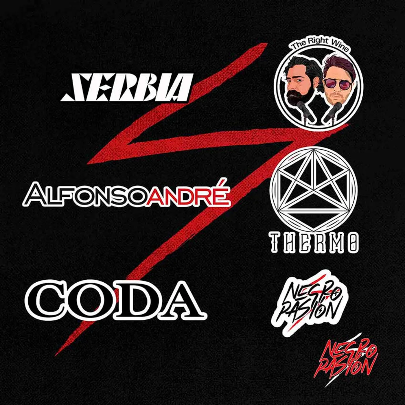 Alfonso André Sticker Pack #5 - Bandas Negro Pasión