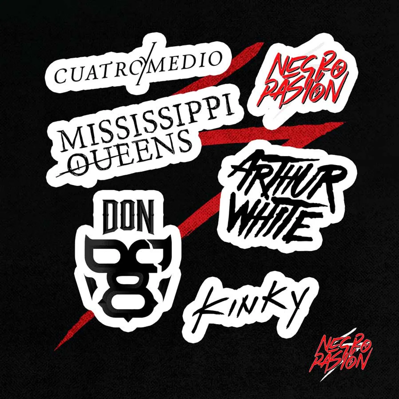 Arthur White Sticker Pack #2 - Bandas Negro Pasión