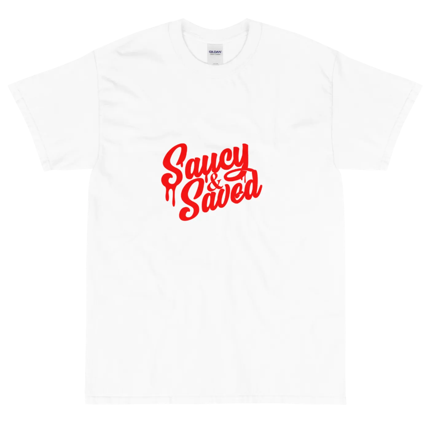 J Torah Saucy & Saved Tee (Red Logo)