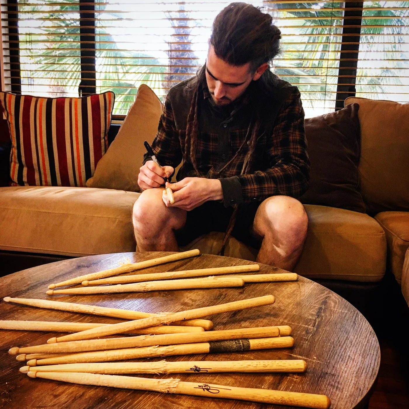Black Smoke Trigger Signed Drum Sticks