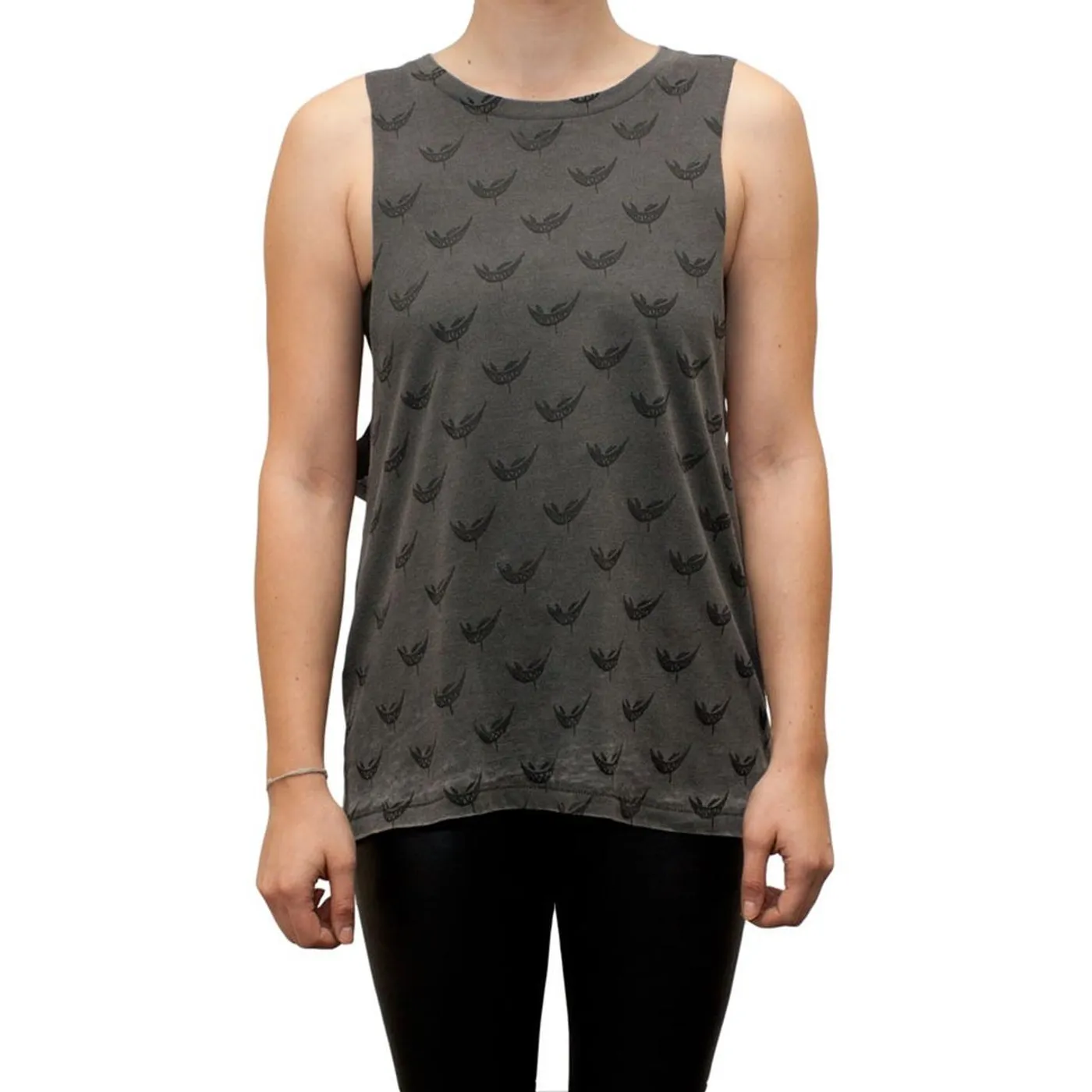 Feed Me // Grey and Black All Over Print Sleeveless