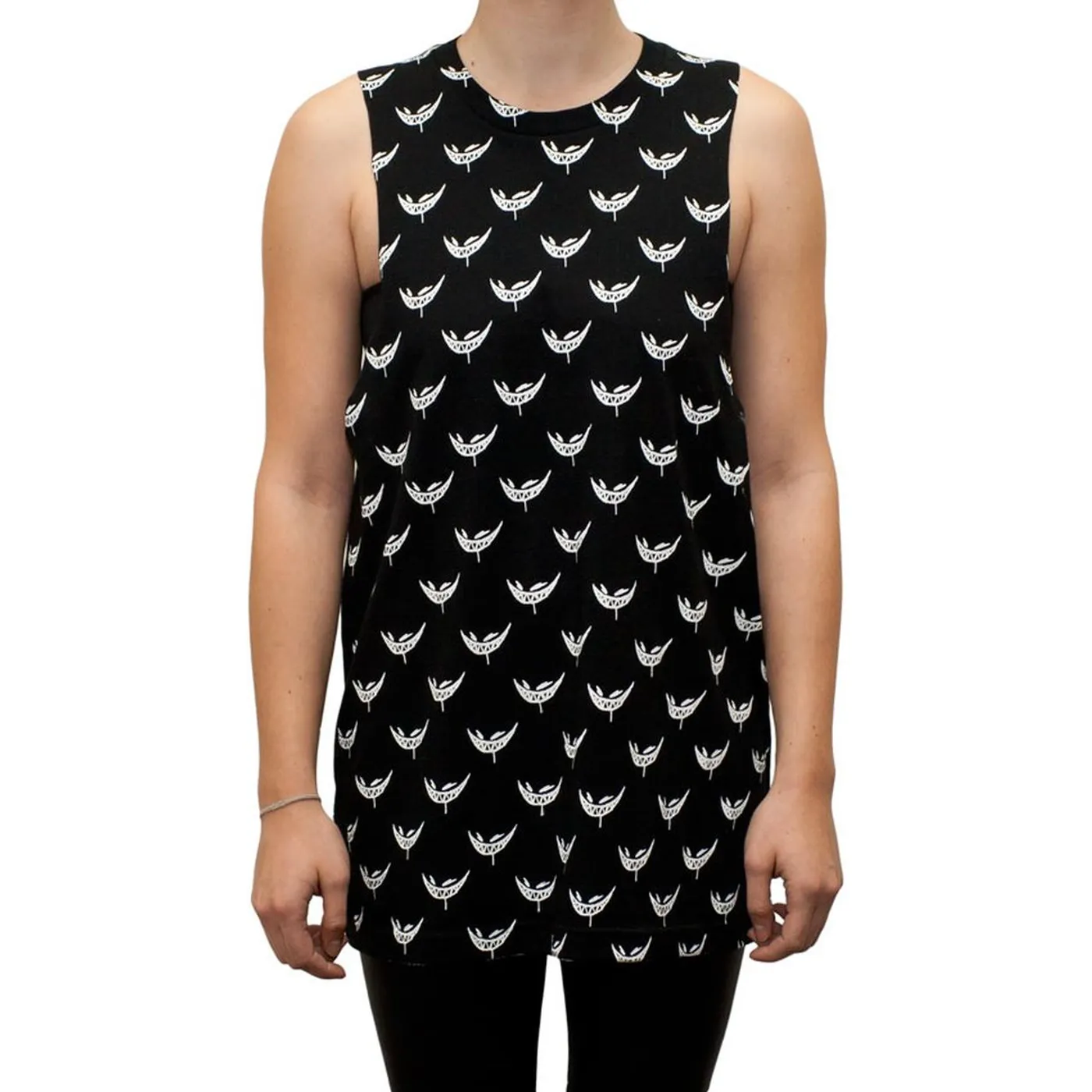 Feed Me // Black and White All Over Print Sleeveless