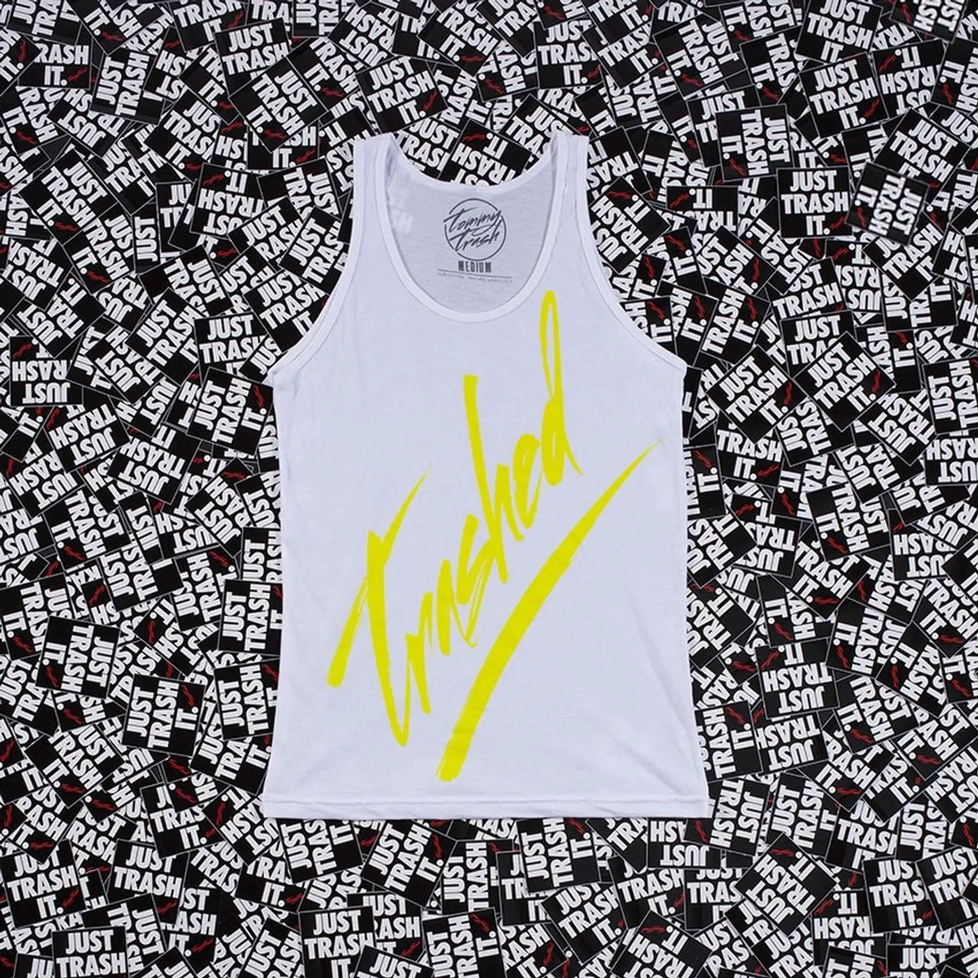 Tommy Trash Trashed Logo Tank | Yellow Print