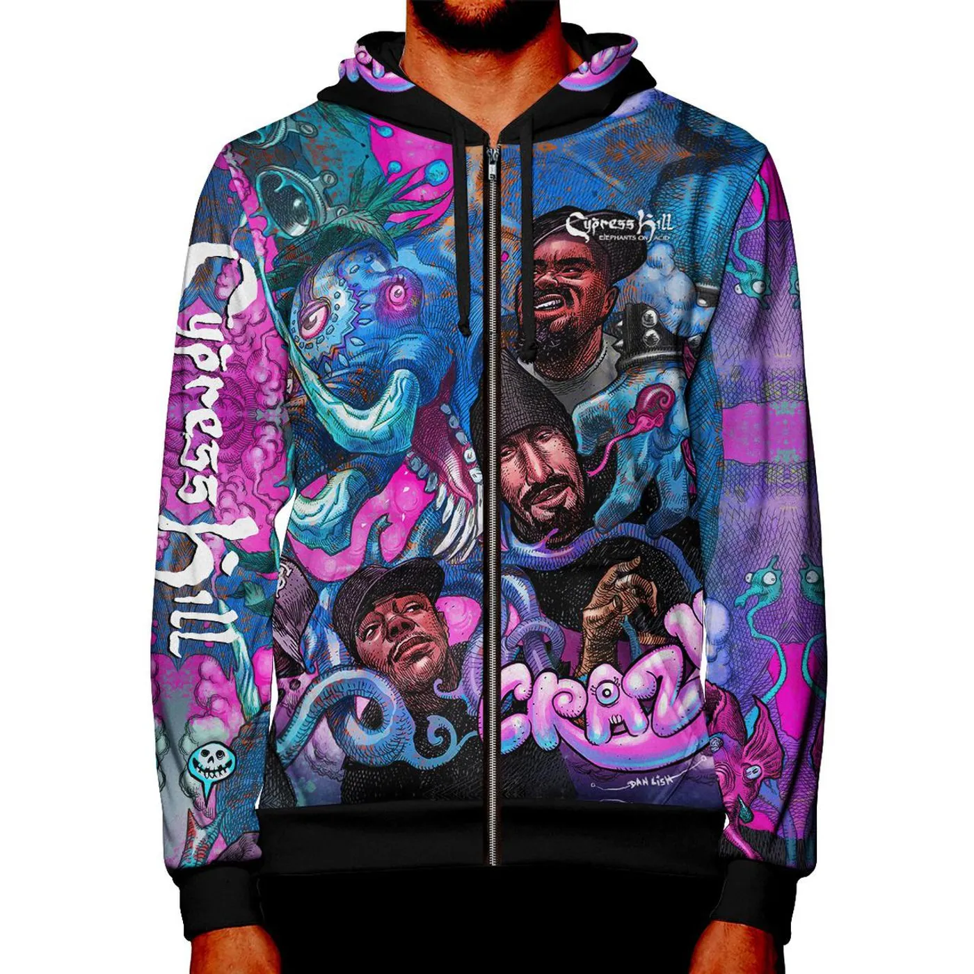 Cypress Hill "Crazy" Premium All Over Print Zip Hoodie