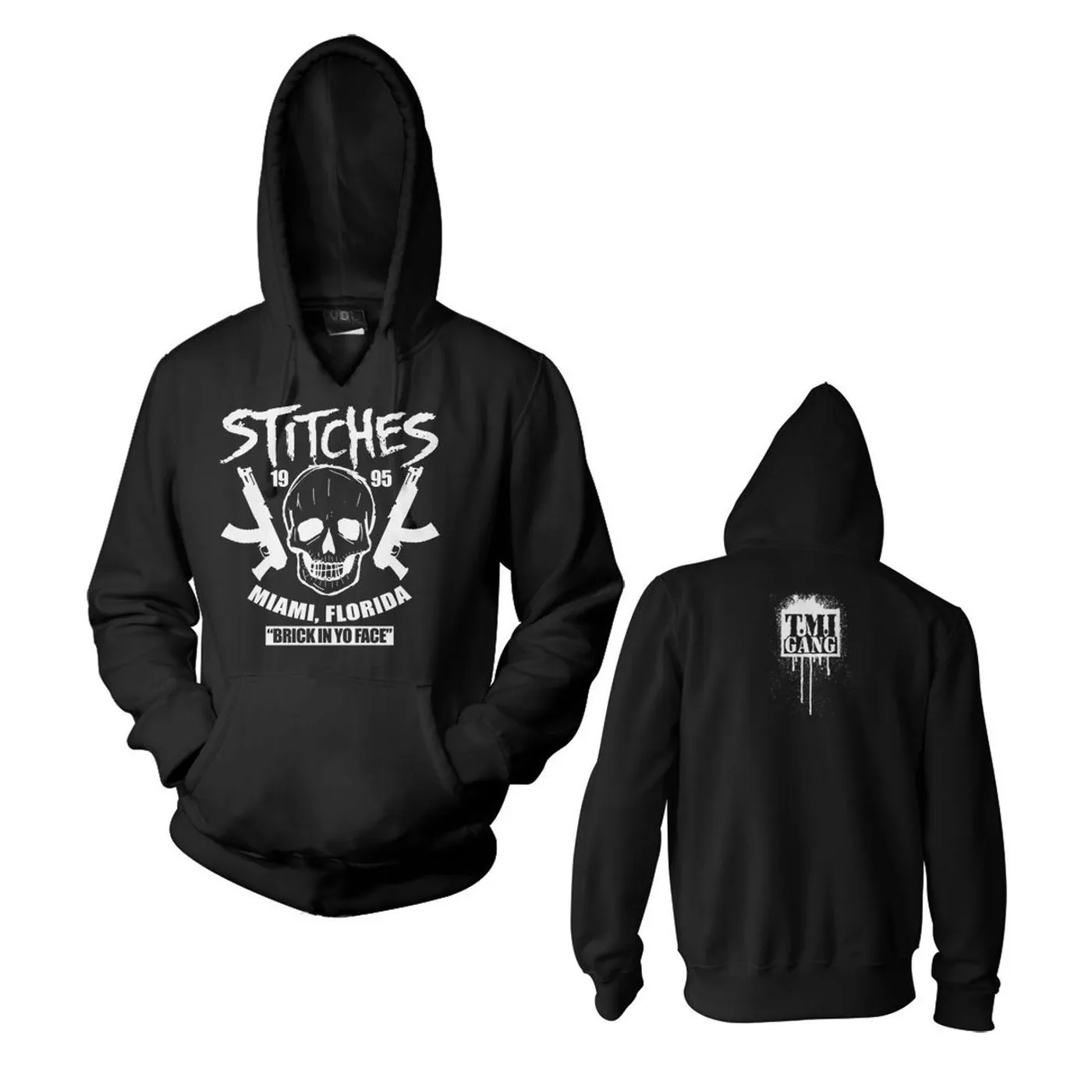 Stitches "Brick In Yo Face" Black Pullover Hoodie