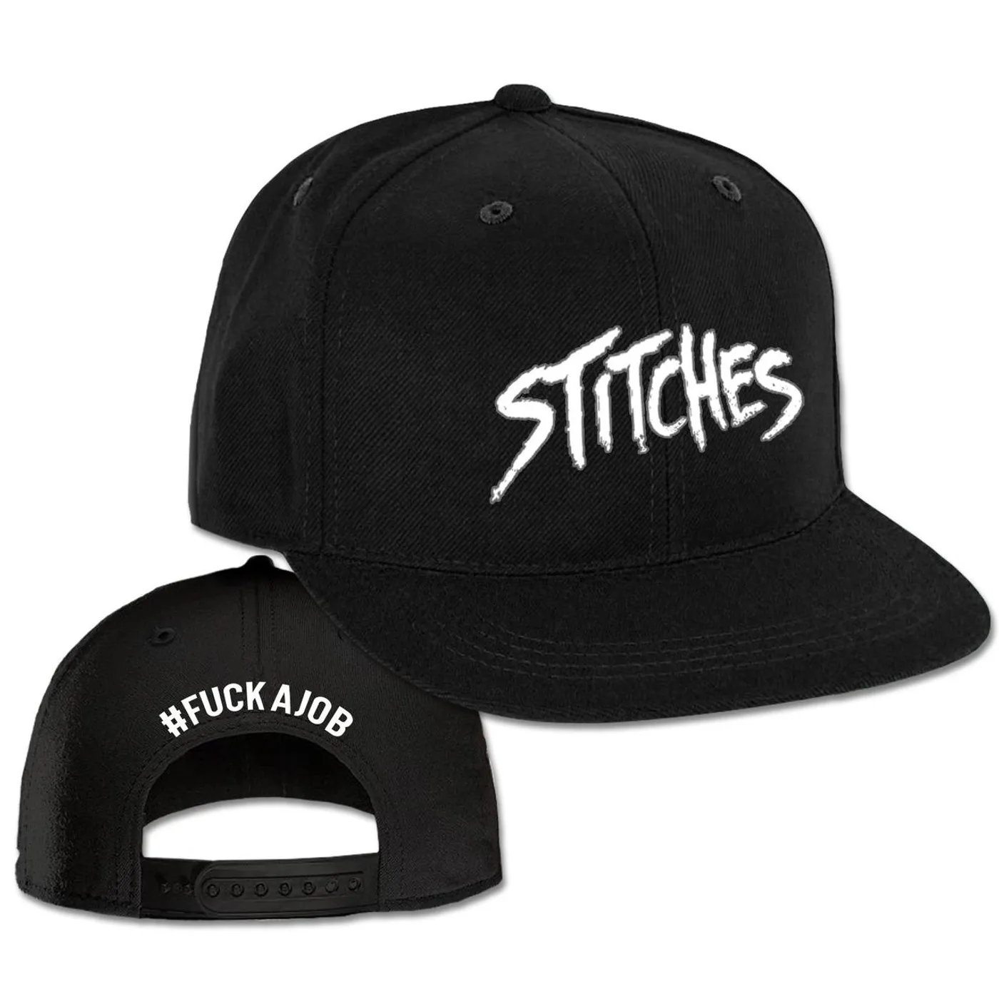 Stitches "Logo" Black Snap back Hat