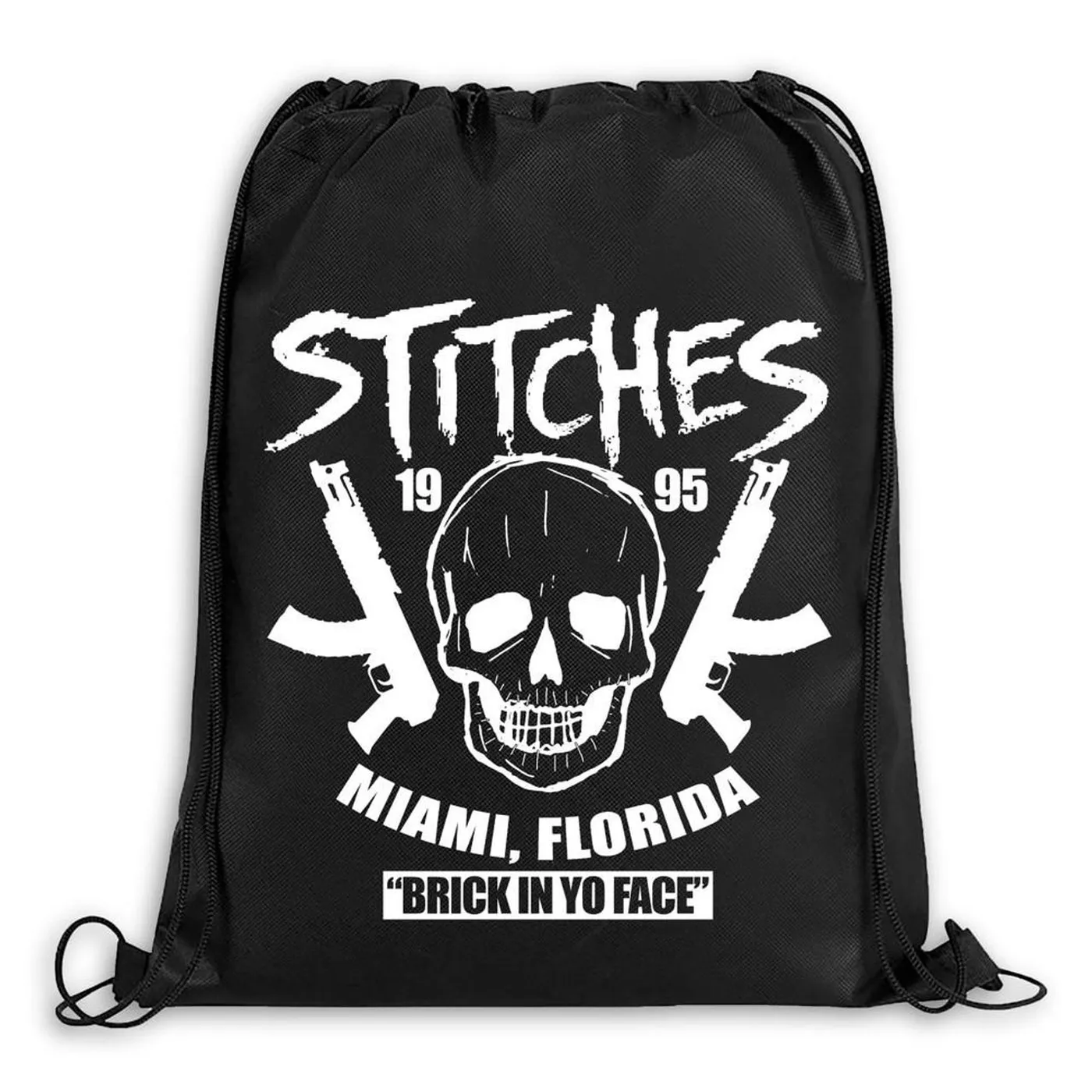 Stitches "Brick In Yo Face" Drawstring Backpack