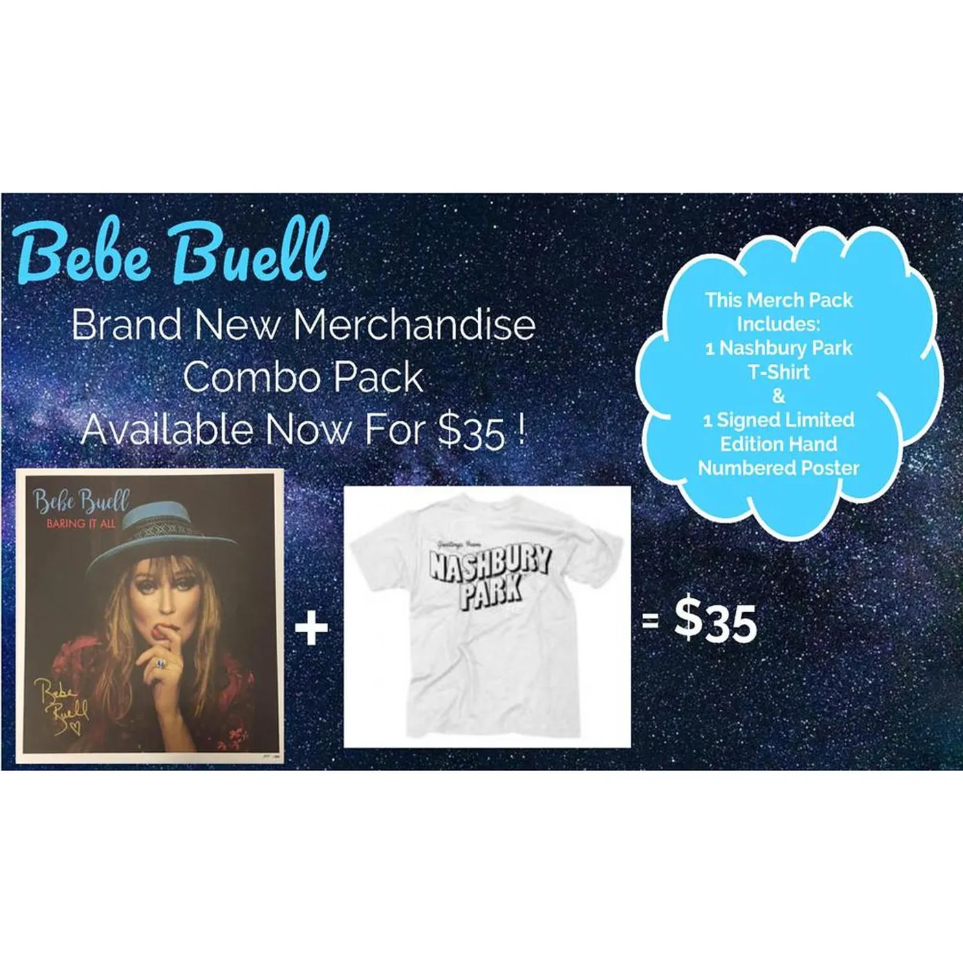 Bebe Buell "Baring It All" Merchandise Combo Pack