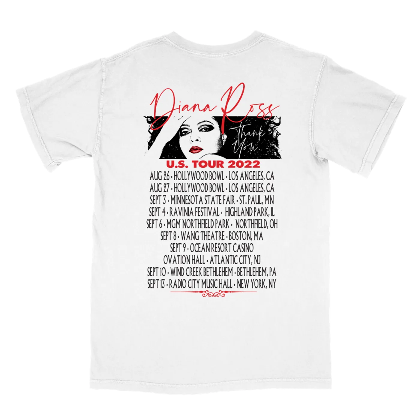Diana Ross "Red Lipstick US 2022 Tour" T-Shirt