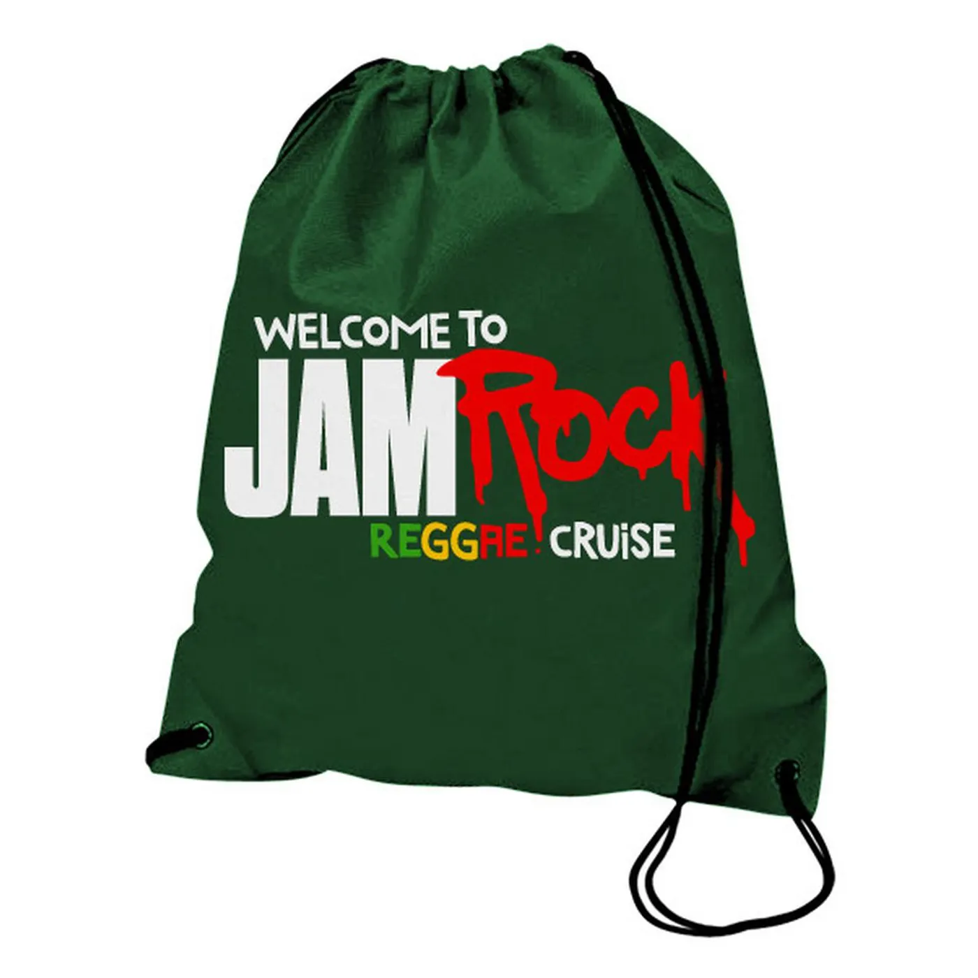 Welcome To Jamrock 2015 "Reggae Cruise" Green Event Drawstring Backpack
