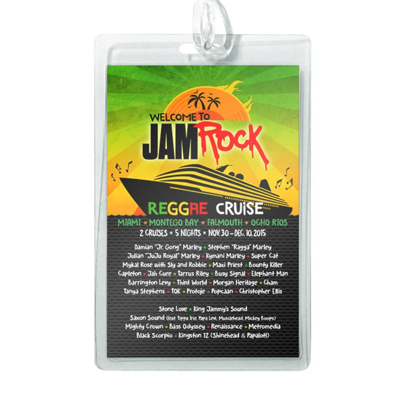 Welcome To Jamrock 2015 "Reggae Cruise" Event Luggage Tag (2 x $10)