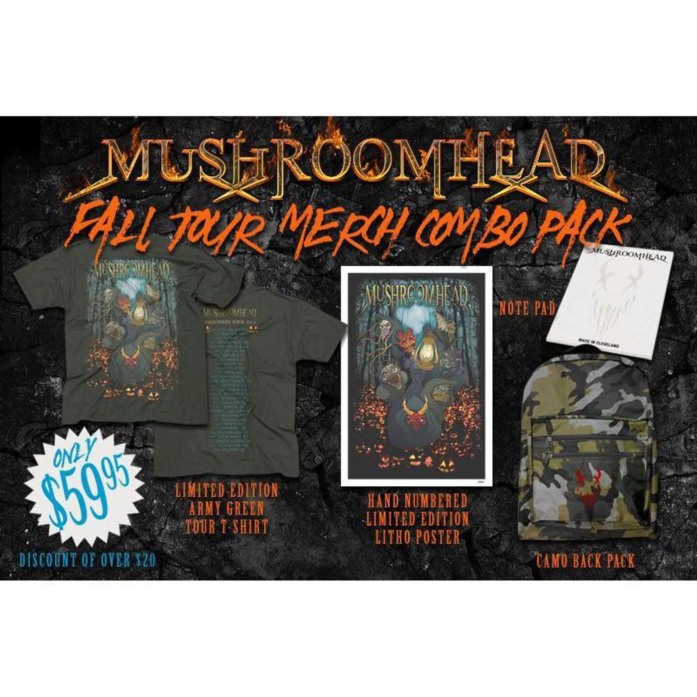 Mushroomhead Fall Tour 2016 Merch Combo Pack
