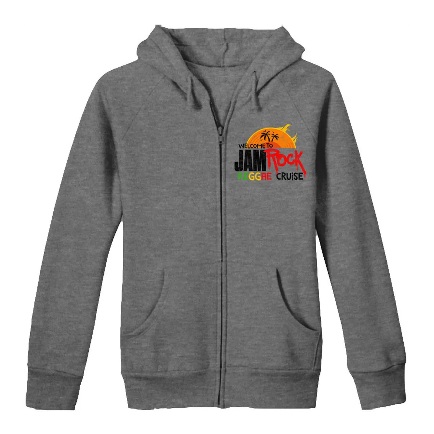 Welcome To Jamrock 2016 "Reggae Cruise" Heather Grey Event Zip Hoodie