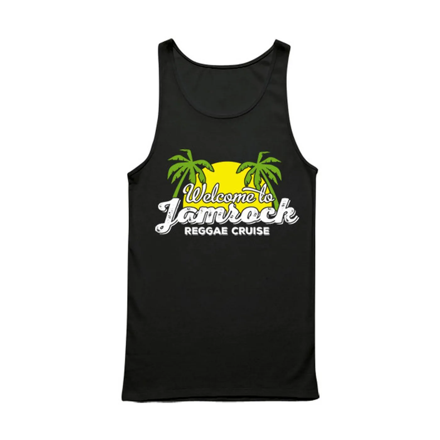 Welcome To Jamrock 2014 "Sunset and Palm" Logo Black Tank Top