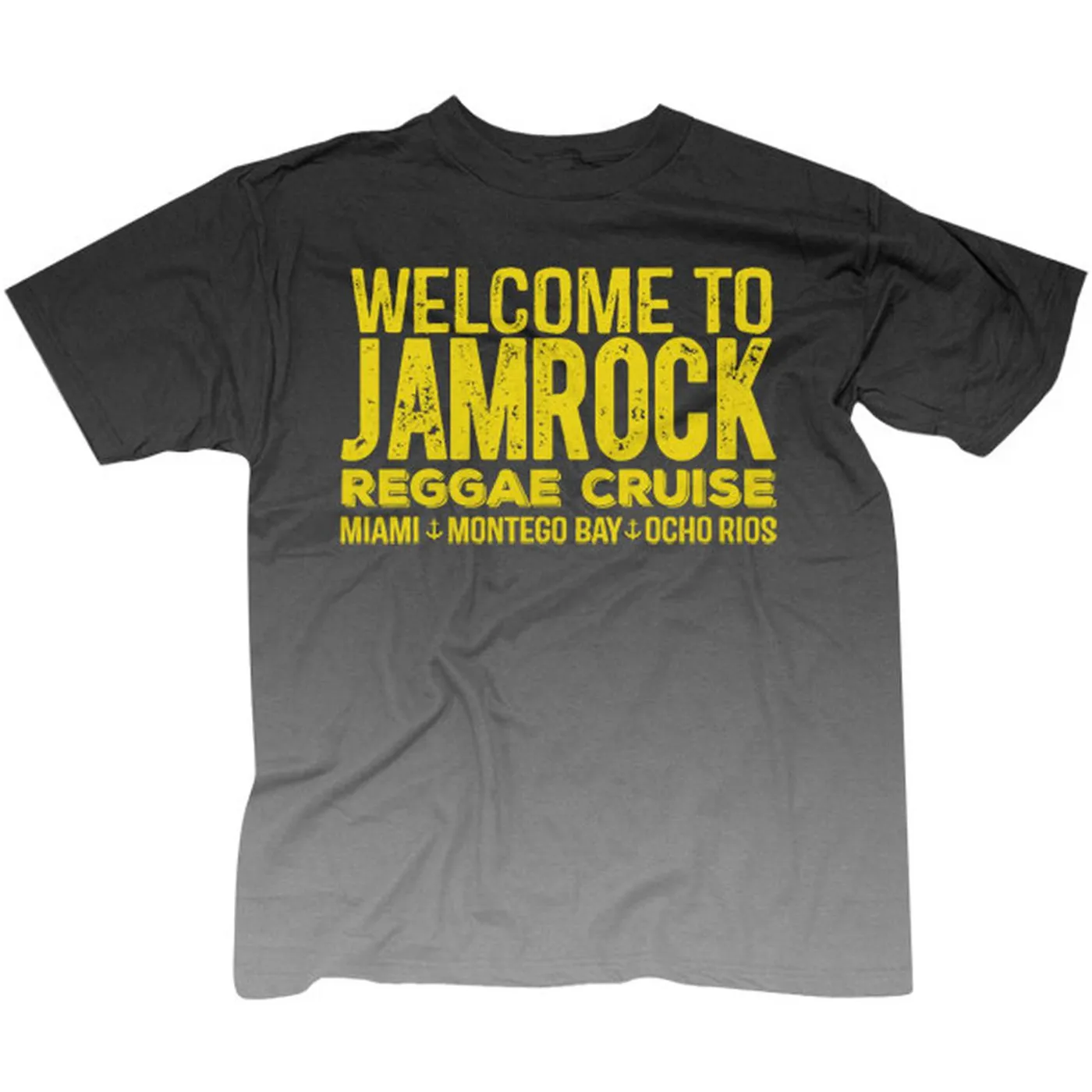 Welcome To Jamrock 2014 "Yellow Logo" Men's Grey Dip Dyed T-Shirt
