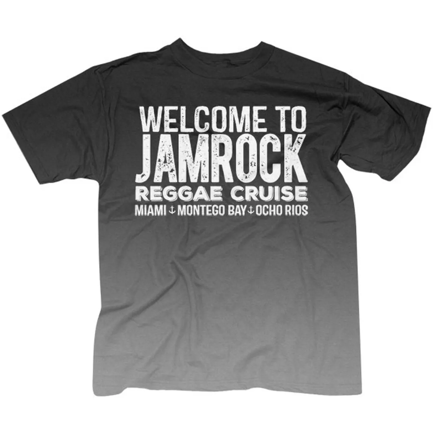 Welcome To Jamrock 2014 "White Logo" Men's Grey Dip Dyed T-Shirt