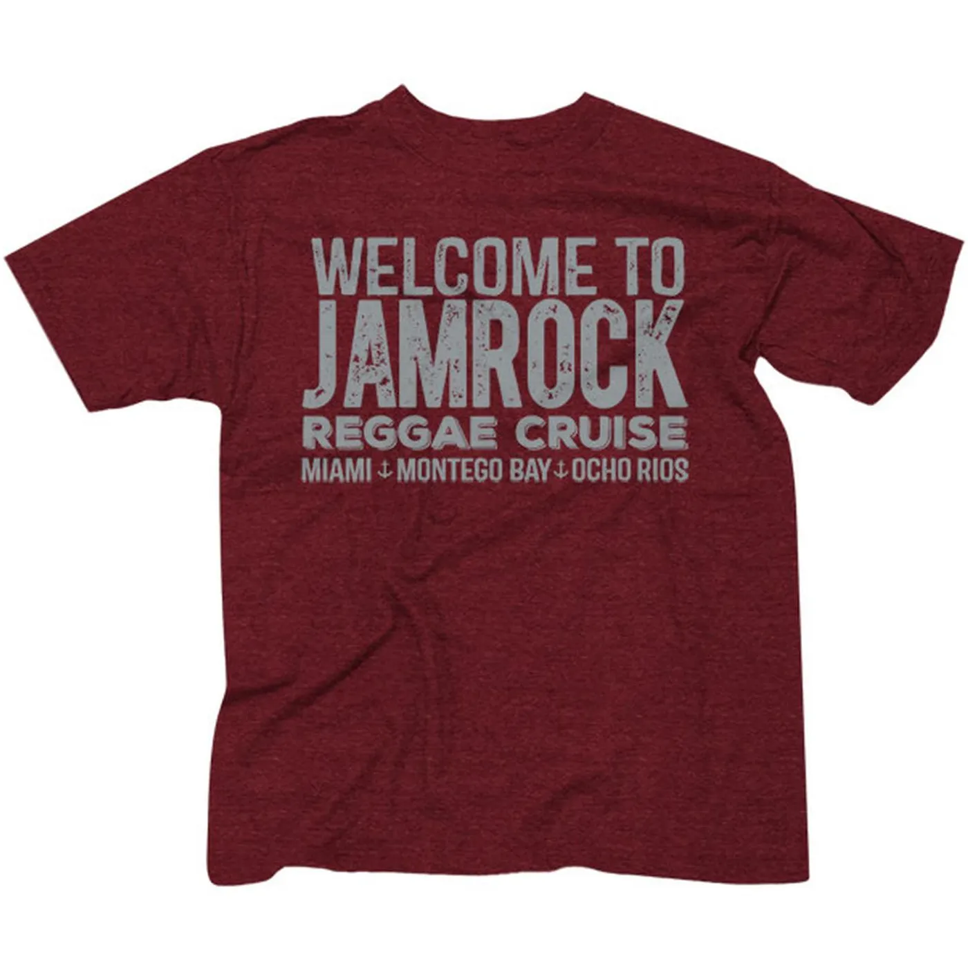 Welcome To Jamrock 2014 "Grey Logo" Men's Maroon T-Shirt