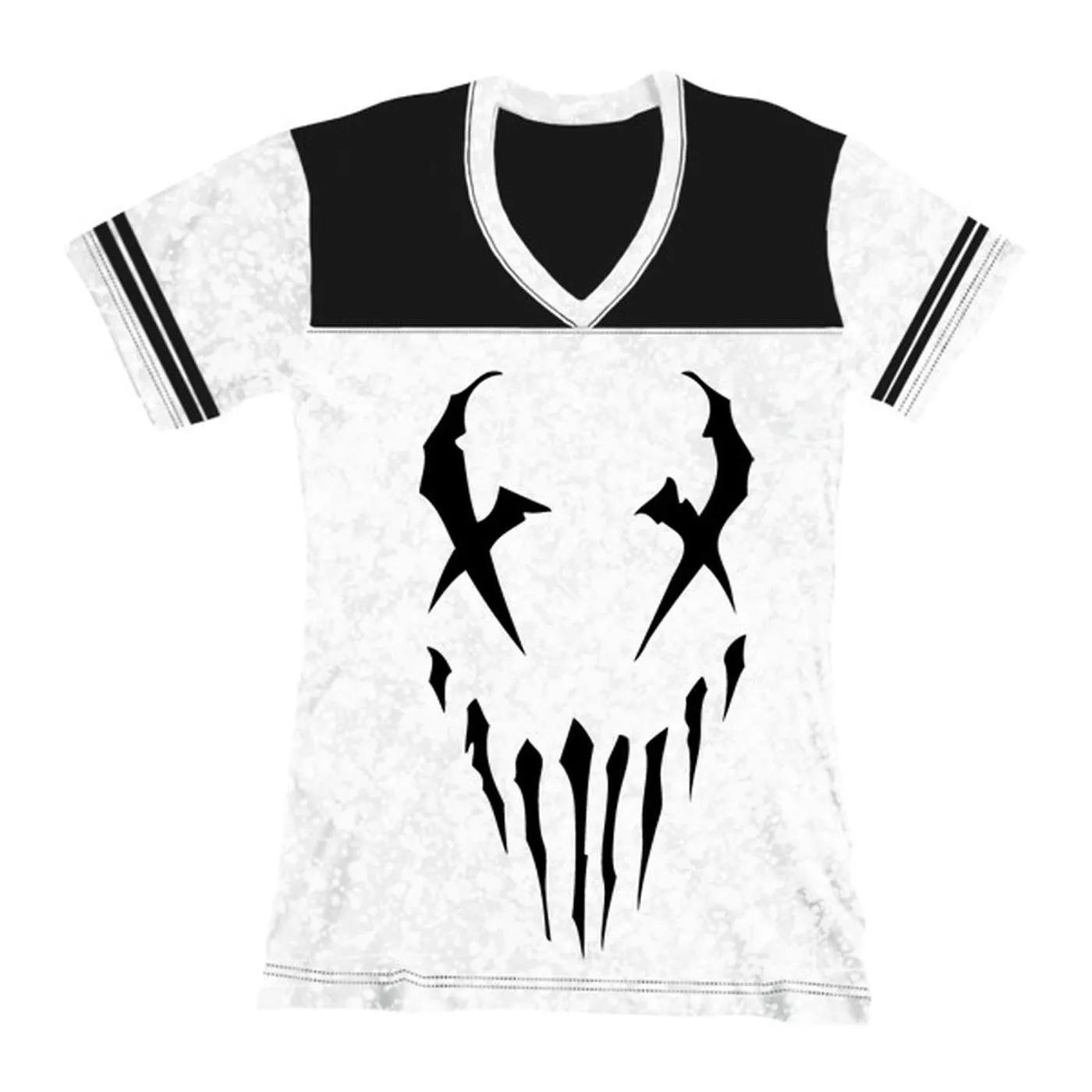 Mushroomhead "X Face Logo" Black And White Women's Football Tee