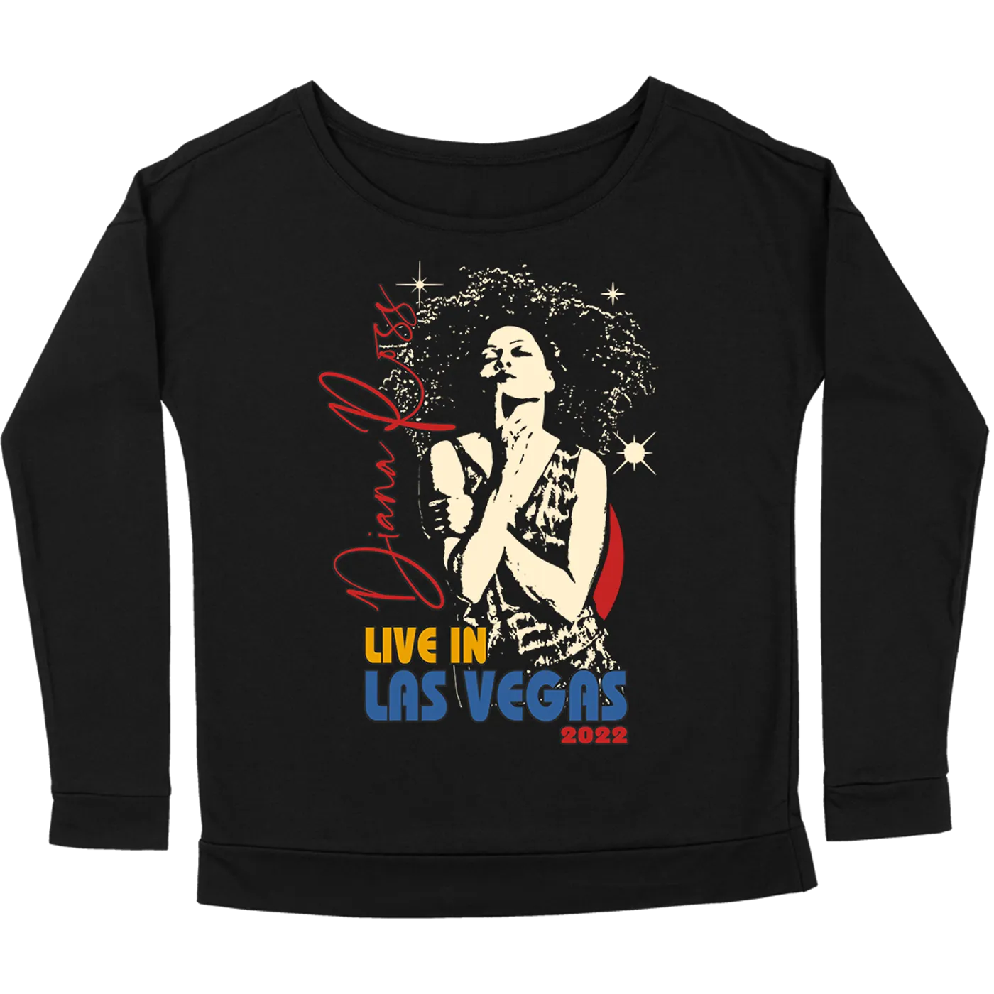 Diana Ross "Sparkles LAS VEGAS" Women's Long Sleeve Scoop Neck T-Shirt