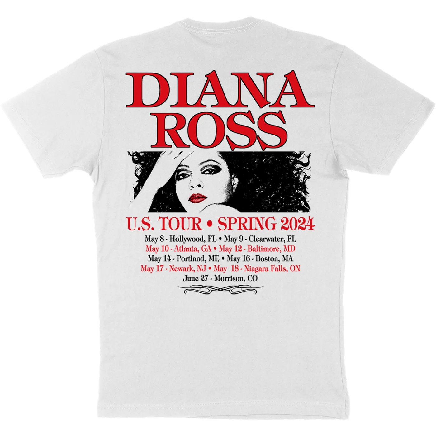 Diana Ross "US Spring 2024" Tour T-Shirt in White