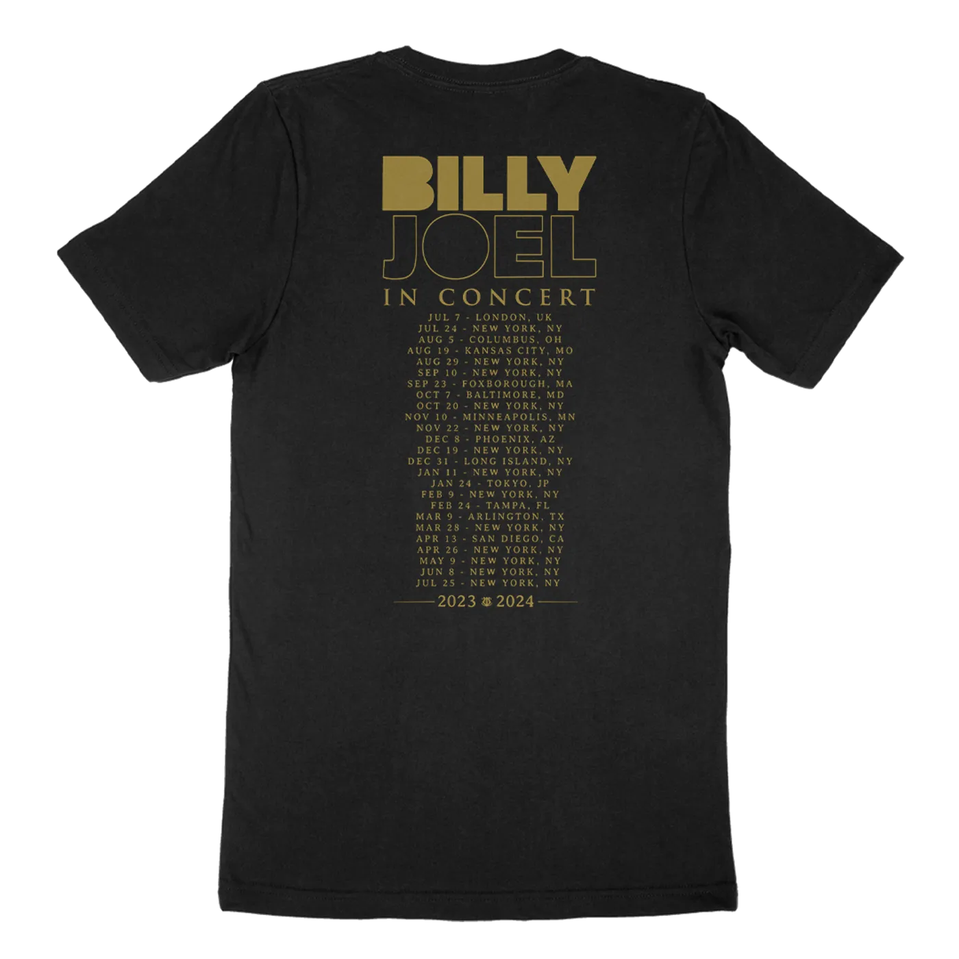 Billy Joel "In Concert 23/24 Admat Itinerary" T-Shirt