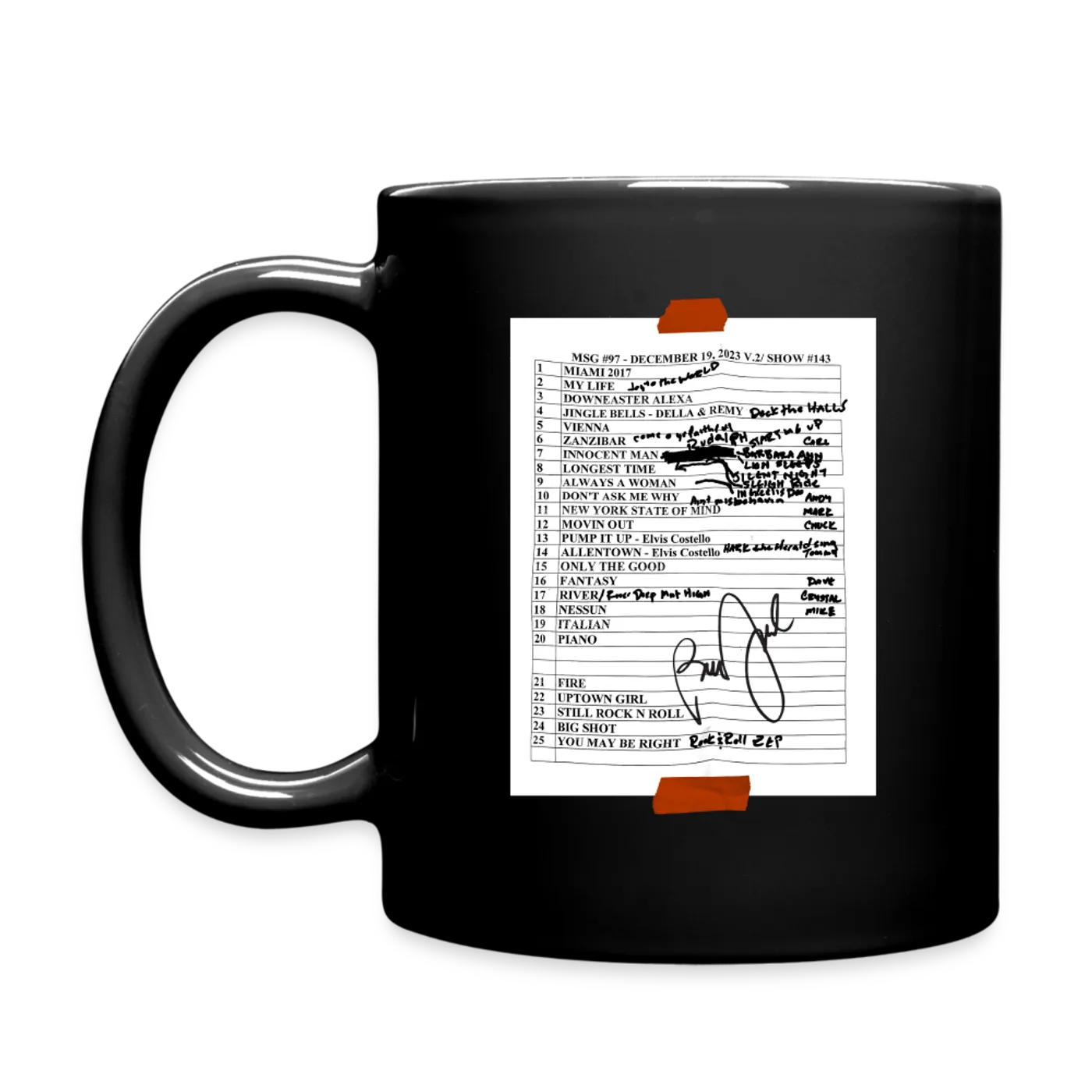 Billy Joel "12-19-23 MSG Set List" Black Mug Online Exclusive