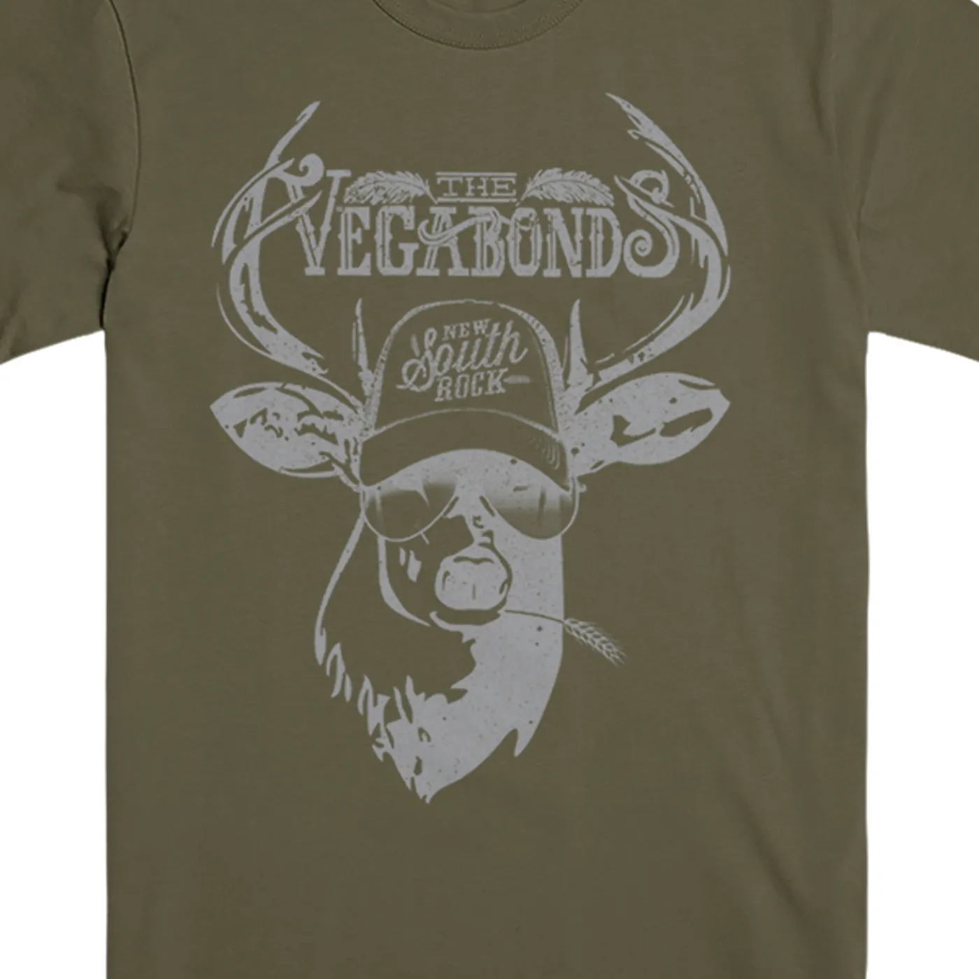 The Vegabonds Deer Tee (Military Green)