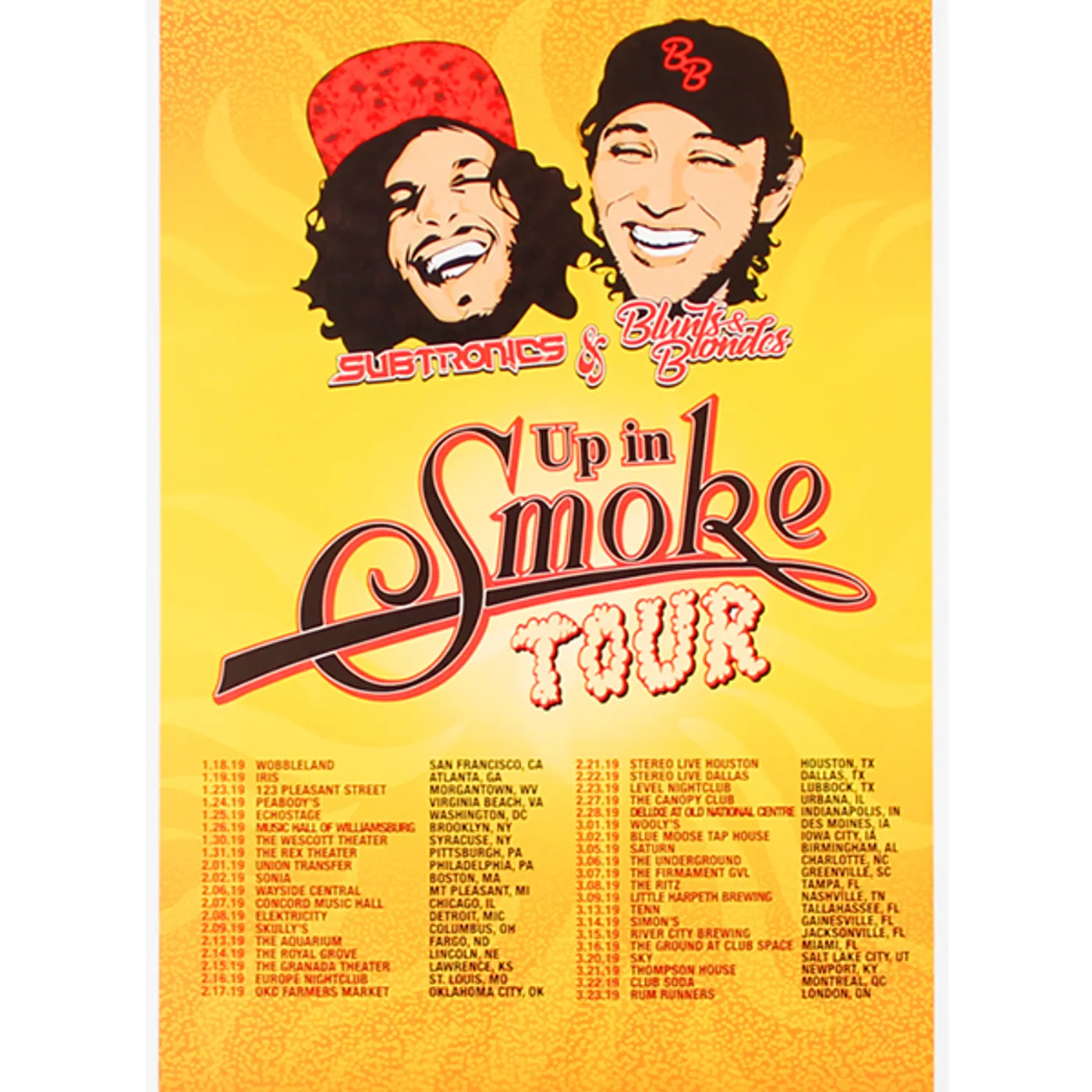 Subtronics Up in Smoke Tour Poster