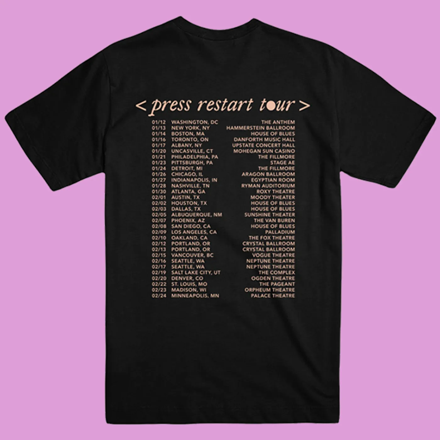 WALK THE MOON Press Restart Tour Tee