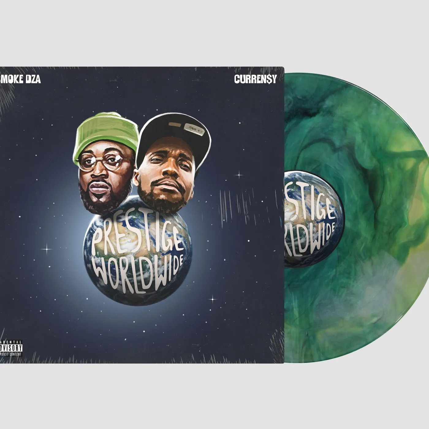 Smoke DZA Limited Edition Cerulean Marble 'Prestige Worldwide' 12" Vinyl (PREORDER)