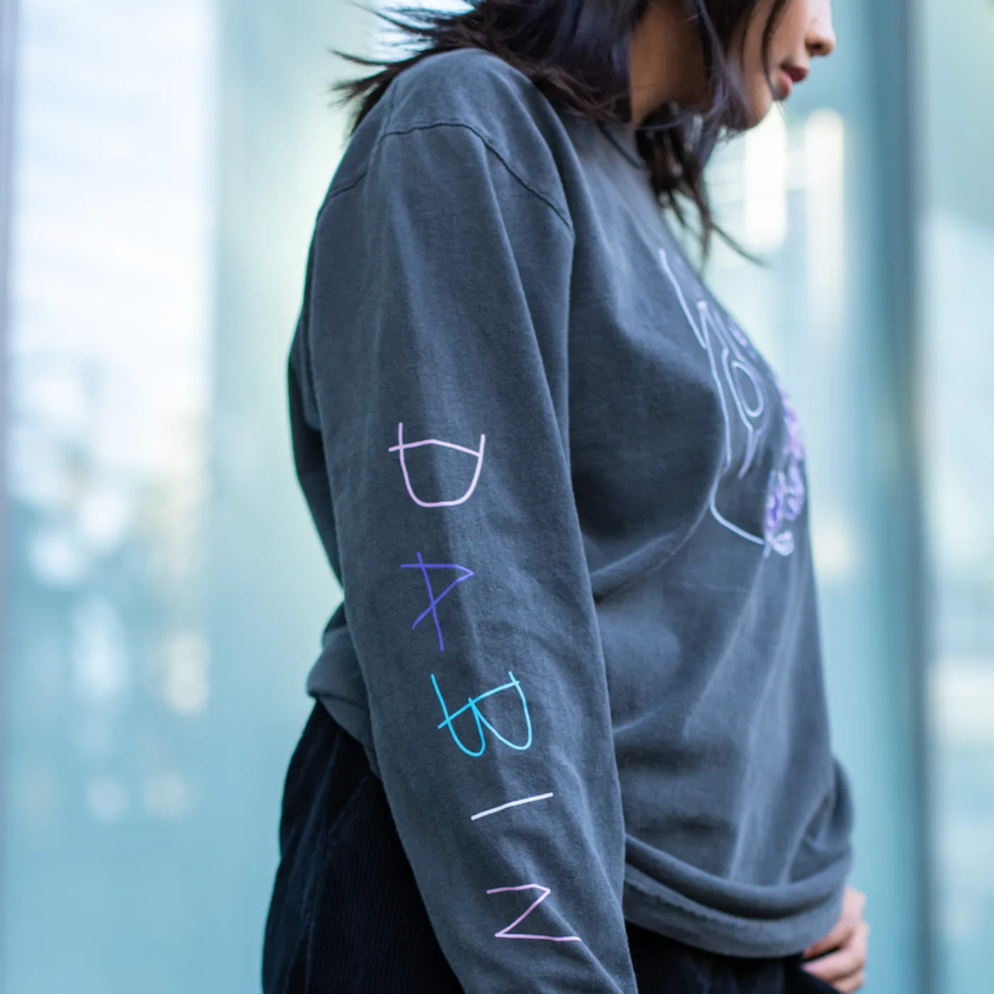 Dabin - Embroidered Charcoal Long Sleeve