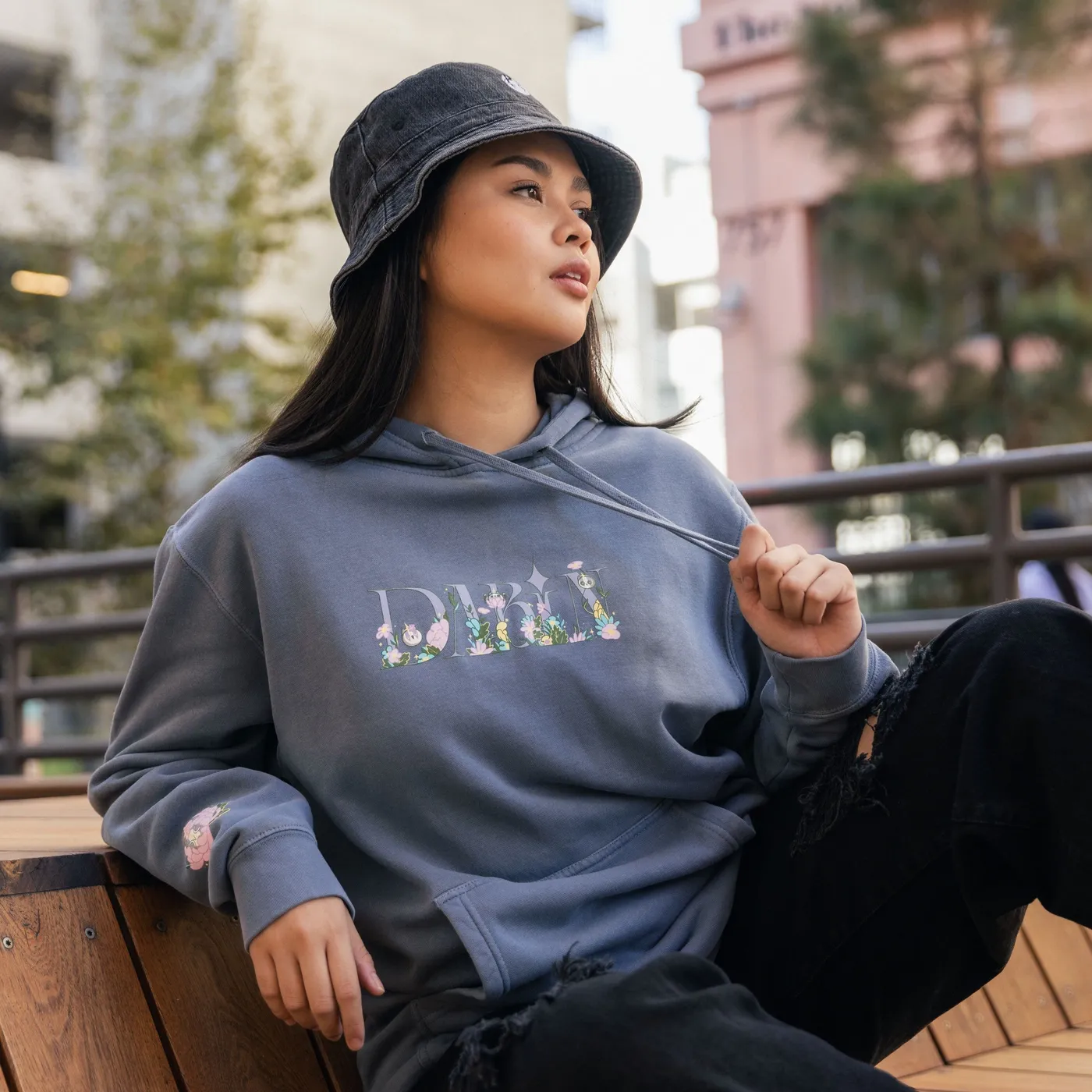 Porter Robinson velvet patch tree hoodie